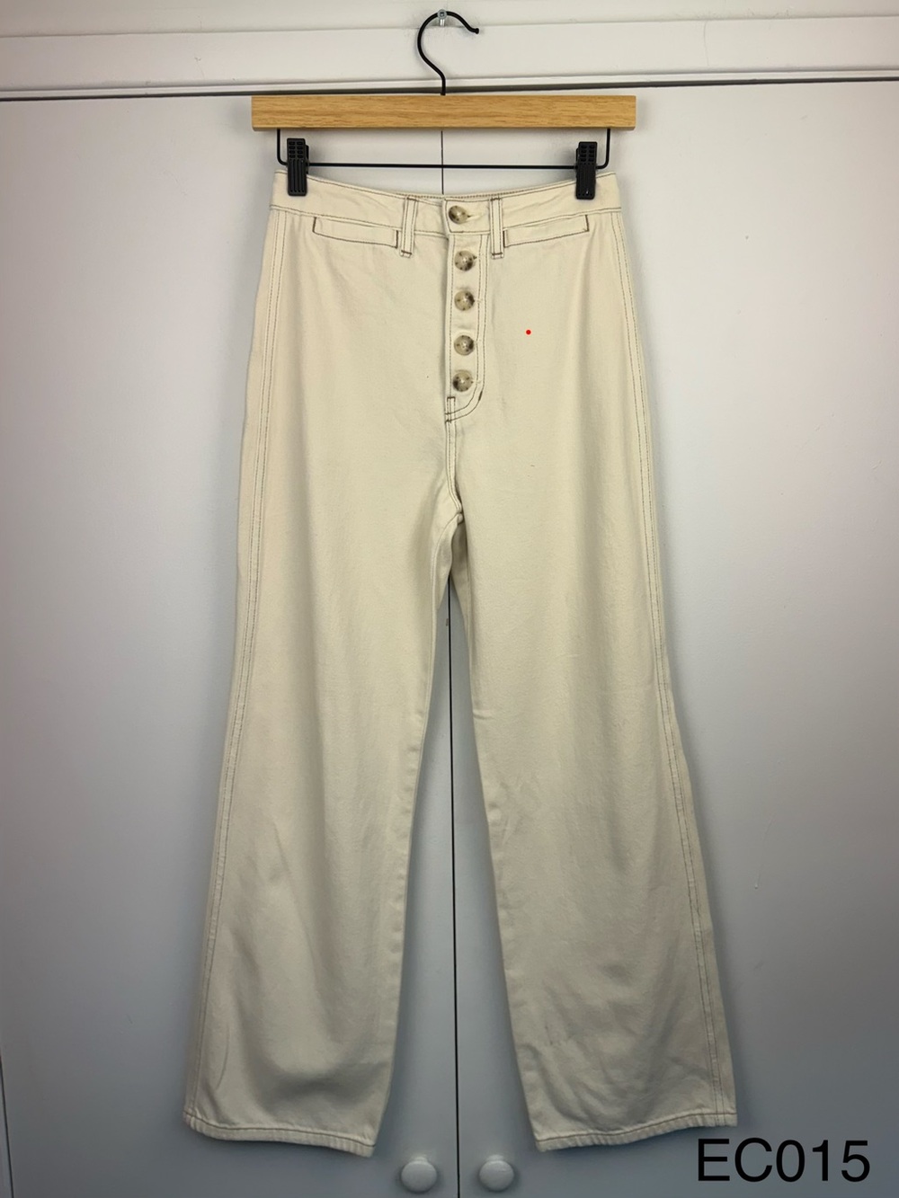 Reformation Lexi High Rise Wide Leg Jeans Ivory Size 24